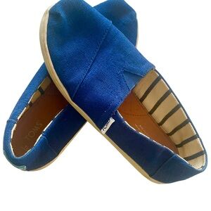 TOMS Blue Canvas Slip-On Shoes